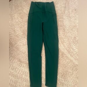 MANDUKA High-Waisted Yoga Leggings | Emerald Green | Small